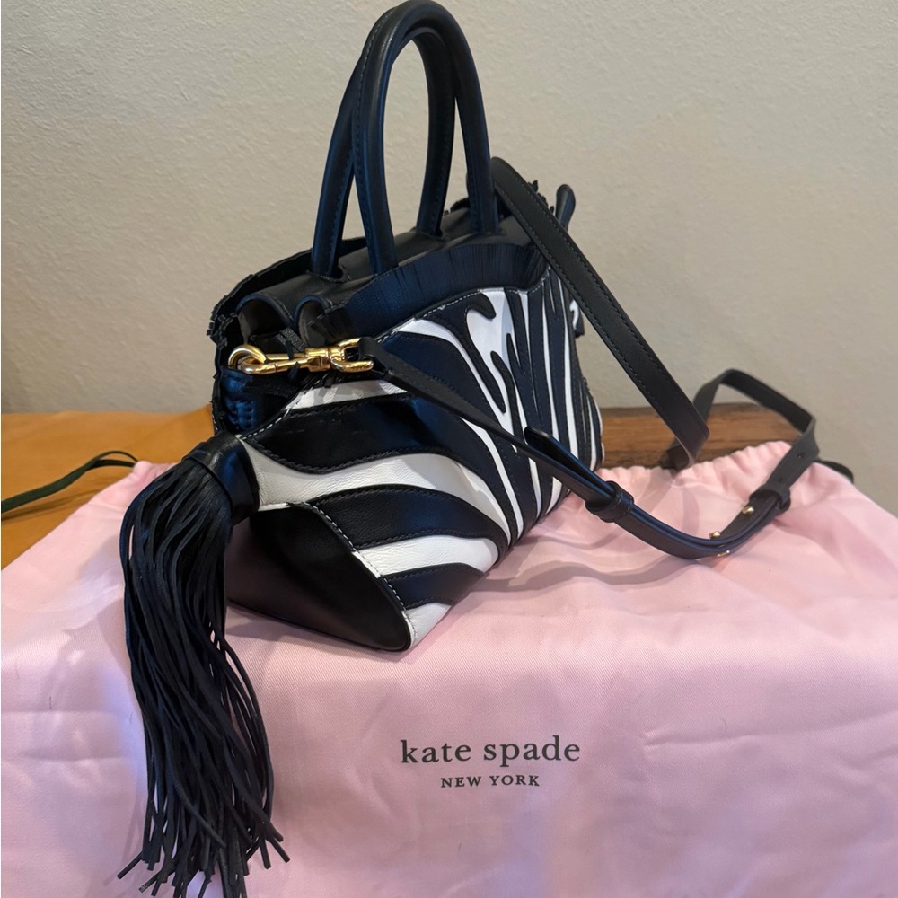 Kate Spade Zebra Stripe Satchel with original dust bag
